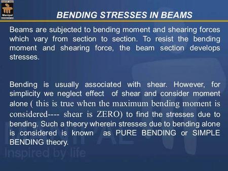 BENDING STRESSES IN BEAMS