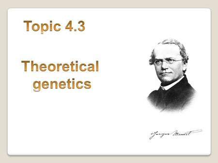 Topic 4.3 Theoretical genetics.