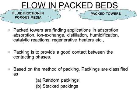 FLUID FRICTION IN POROUS MEDIA