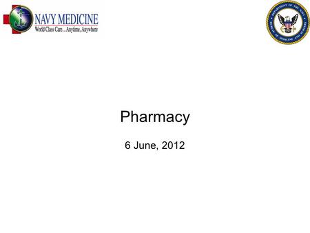 Pharmacy 6 June, 2012. Introduction Why Pharmacy Whats the problem What should we do about it FOR OFFICIAL USE ONLY 2.