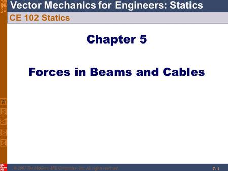 Forces in Beams and Cables