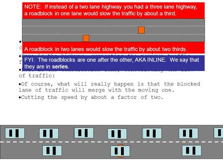 Topic 5.2 Extended A – Resistances in series and parallel The easiest way to picture a resistor is as a road construction zone in a highway: Here is the.