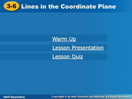 Lines in the Coordinate Plane