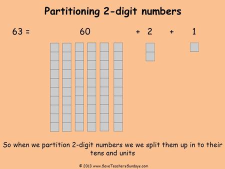 Partitioning 2-digit numbers