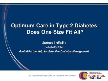 Optimum Care in Type 2 Diabetes: Does One Size Fit All?