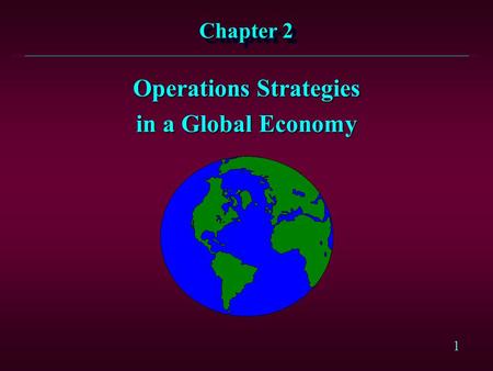 Operations Strategies