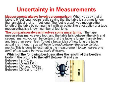 Uncertainty in Measurements