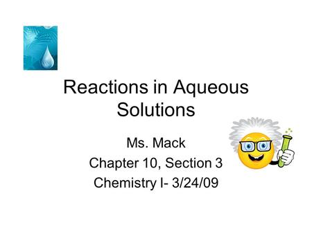 Reactions in Aqueous Solutions