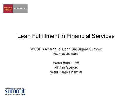 Lean Fulfillment in Financial Services