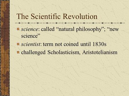 The Scientific Revolution