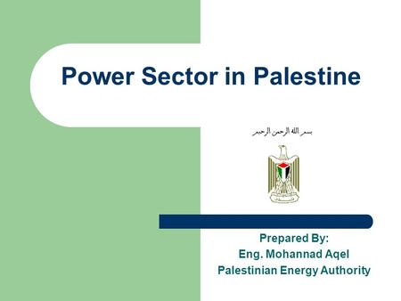 Power Sector in Palestine