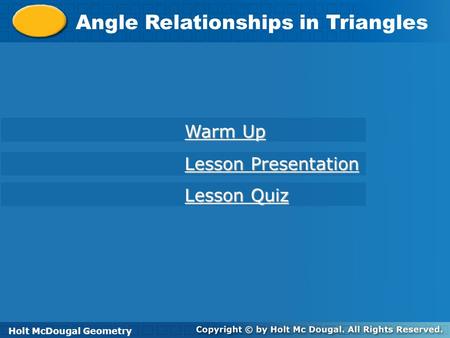 Angle Relationships in Triangles