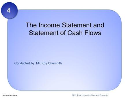 The Income Statement and Statement of Cash Flows