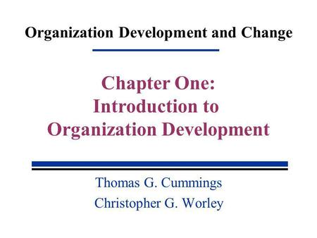 Organization Development and Change