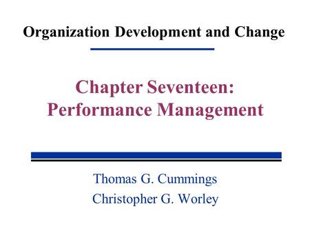 Organization Development and Change