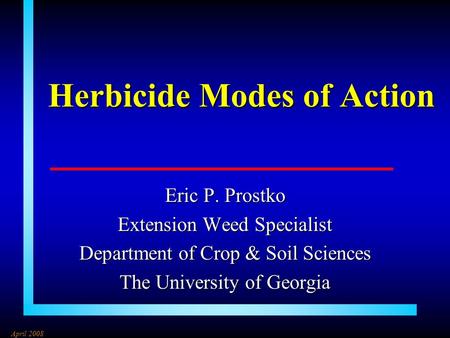 Herbicide Modes of Action