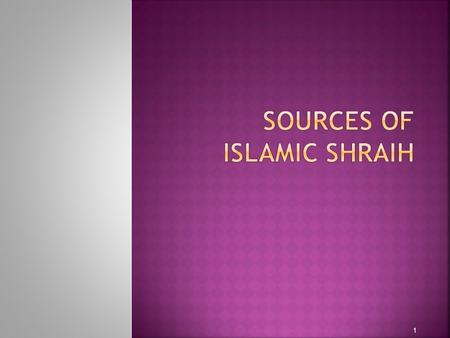 Sources of Islamic Shraih