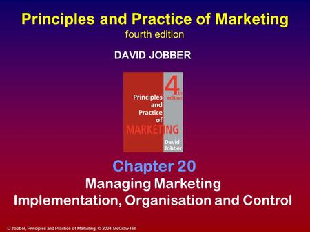 Principles and Practice of Marketing fourth edition