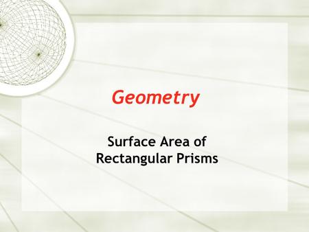 Surface Area of Rectangular Prisms