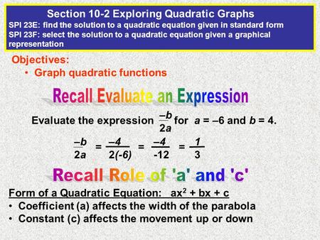 Recall Evaluate an Expression