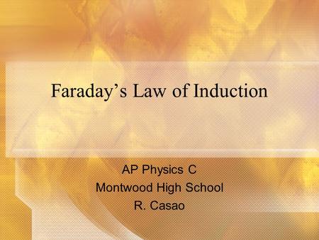 Faraday’s Law of Induction