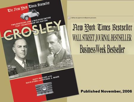 Published November, 2006. The Sarasota, Florida Estate, one of their eight mansions, Is today The Crosley Museum.