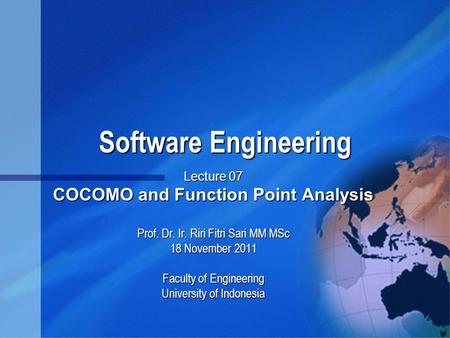 COCOMO and Function Point Analysis