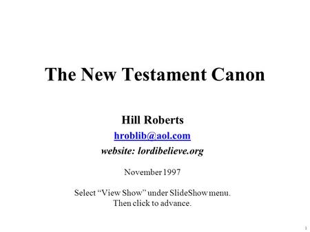 The New Testament Canon