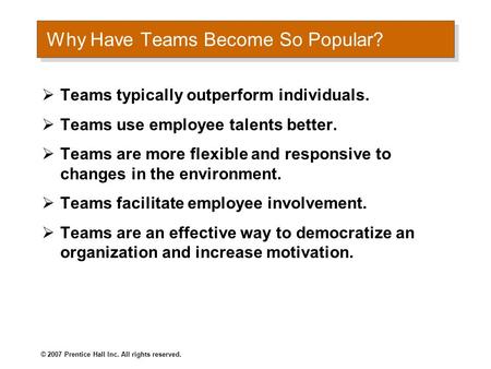 Why Have Teams Become So Popular?