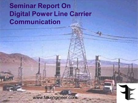 Seminar Report On Digital Power Line Carrier Communication