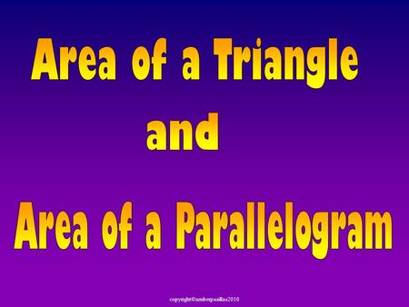 Area of a Parallelogram