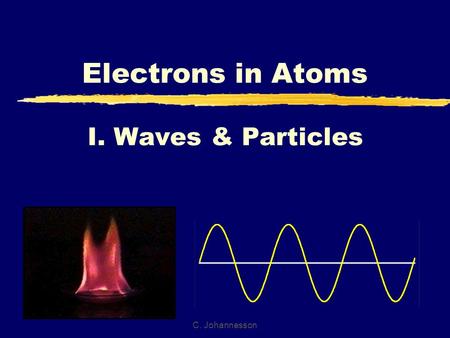 Electrons in Atoms I. Waves & Particles C. Johannesson.