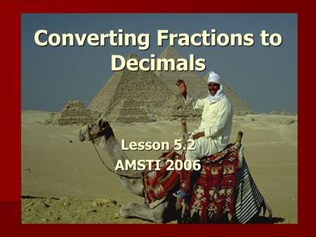 Converting Fractions to Decimals