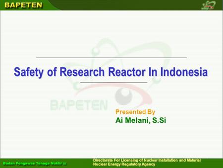 Safety of Research Reactor In Indonesia