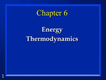 Energy Thermodynamics