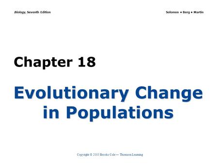 Evolutionary Change in Populations