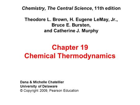 Chemical Thermodynamics