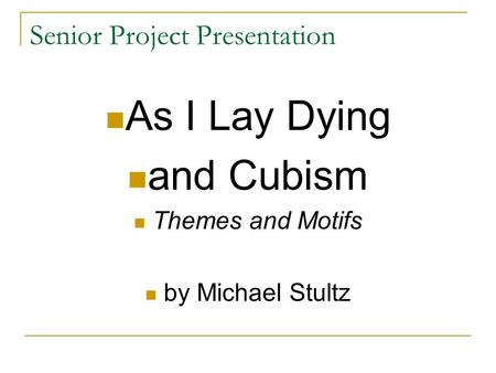 Senior Project Presentation