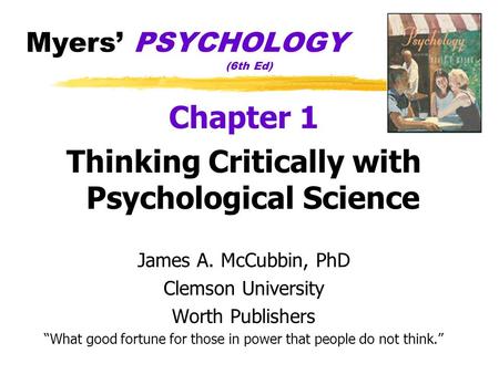 Myers’ PSYCHOLOGY (6th Ed)