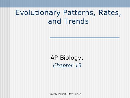 Evolutionary Patterns, Rates, and Trends