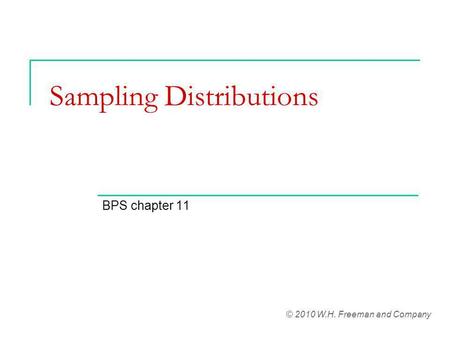 Sampling Distributions