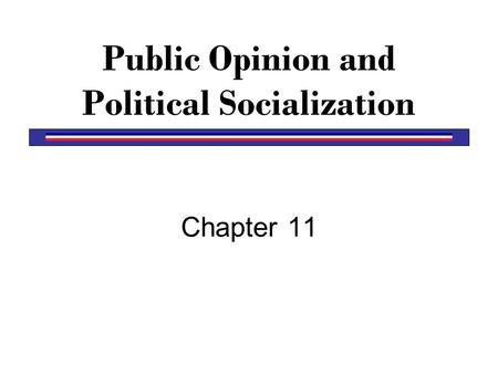 Public Opinion and Political Socialization