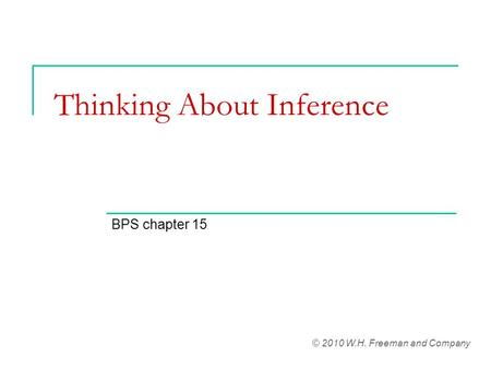 Thinking About Inference