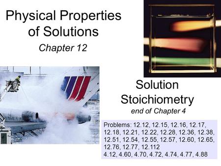 Physical Properties of Solutions