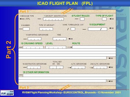 Part 2 ICAO FLIGHT PLAN (FPL) Part 1 Part 3 < < < < <