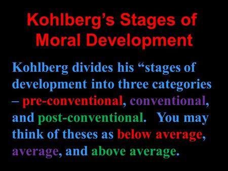 Kohlberg’s Stages of Moral Development