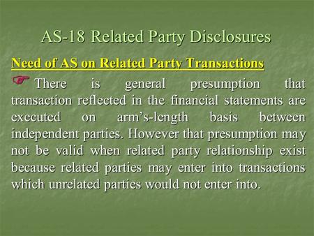 AS-18 Related Party Disclosures