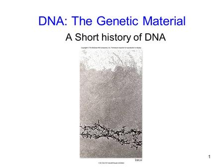 DNA: The Genetic Material