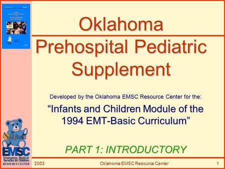 Oklahoma Prehospital Pediatric Supplement