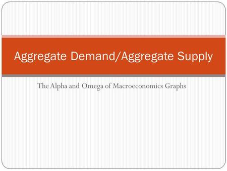 Aggregate Demand/Aggregate Supply